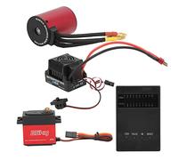 Qudinip Kit Combinado ESC de Motor sin Escobillas RC de 4300 KV con Tarjeta de Programación para Coches de Control Remoto 1/8 1/10, Aleación de Aluminio de Alto par, Diseño Impermeable, Universal