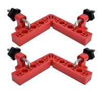 Qudinip Kit de Herramientas de Carpintería de ángulo Recto Ajustable Cuadrado de Posicionamiento de 90° para Proyectos de Bricolaje 2 Juegos ABS y Material de Fibra (Roja)