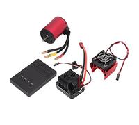 Qudinip Kit de Motor sin Escobillas S3650 3900KV de Alto Rendimiento con 60A ESC para Coche 1/10 RC Rojo Negro