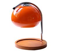 Qudinip Lámpara de Fusión de Cera Aromática, Luz Ajustable, Bandeja de Almacenamiento de Madera Retro, Lámpara Calentadora de Velas de Vidrio, de Mesa (Interruptor de atenuación)