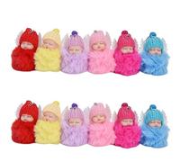 Qudinip Llavero De Muñeco De bebé Durmiente, Lindo Llavero Esponjoso para Decoración De Juguetes para Niños, 12 Uds. De Felpa De PVC De 3,9 Pulgadas