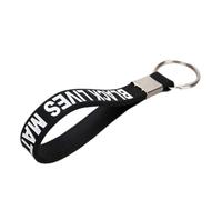 Qudinip Llavero y Pulsera de Silicona con Letras únicas para Uso Diario y Fiestas Unisex, 2 uds. (las vidas azules importan)