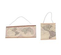Qudinip Mapa del Mundo en Miniatura para Casa de Muñecas, 2 uds., Impresión Clara, Tabla Geográfica Deliciosamente Detallada para Habitación de Niños