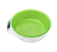 Qudinip Medición Exacta del Cuenco de la Báscula del Alimento para Animales de Digitaces para el Material 7.1x8.3in del ABS de la Comida para Perros y Gatos (Verde)