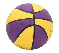 Qudinip Mini Baloncesto de Goma de Tacto Suave, Amarillo y Morado, para Sesiones de Entrenamiento Al Aire para Niños (Tipo 5 (8,3 X 8,3 X,5 Pulgadas))