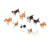 Qudinip Mini Figuras De Perros, Juego De Juguetes, Lindas Figuras De Cachorros De Simulación Pintadas a Mano para Niños, Juegos Educativos, 10 Uds. De Plástico PVC (Juego de 10 Piezas)