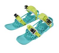 Qudinip Mini Patines de esquí, Zapatos de Snowboard de Nailon Verde Portátiles Ajustables para esquí y Senderismo Al Aire Libre, 1 par