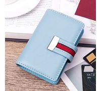 Qudinip Mini Tarjetero para Mujer, Estuche para Tarjetas Bancarias de Cuero PU de Moda, Protege los Datos, Ideal para Viajes, Rojo, Capacidad para 26 Tarjetas (Azul)