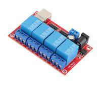 Qudinip Módulo de relé de 4 Canales Placa de Control de Unidad USB con Capacidad de 10 A para Automatización del Hogar y Uso Industrial, Diseño de PCB Duradero (24v)