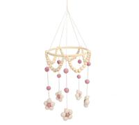 Qudinip Móvil Colgante para bebé con Diseño único Hecho a Mano para un Sueño Relajante en la Guardería, Colgante de Campana de Cama Adorable y Seguro, 19,5 X 60 Cm (Rosa)