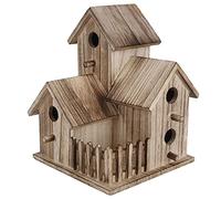 Qudinip Pajarera de Madera, Pequeña Caja Nido para Pájaros de Jardín Al Aire Libre con Textura Clara para Pájaros, Golondrinas, Loros y Animales Salvajes
