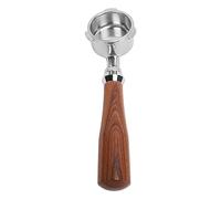 Qudinip Portafiltro sin Fondo de Acero Inoxidable de 51 Mm con de Madera para una Mejor Extracción de café en Casa (Mi clásico palisandro)