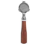 Qudinip Portafiltro sin Fondo de Acero Inoxidable de 51 Mm con de Madera para una Mejor Extracción de café en Casa (E círculo palisandro)