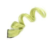 Qudinip Postizo Largo y Rizado para Mujer, 5 uds., Elegantes Extensiones con Clip con Reflejos para Uso Diario, Pelo Sintético Coloreado, 55cm (verde ártico)