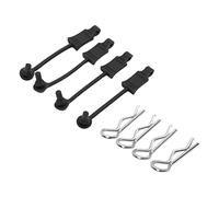 Qudinip Premium RC Car Body Shell Clips Retenedores para Losi Lasernut U4 1/10 Caucho Resistente y Acero 4 Set (Negra)