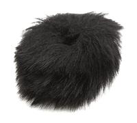 Qudinip Protector de Viento para Micrófono Lavalier de Piel Artificial, Suave y Cálido, para Uso en Interiores y Exteriores, 1cm de Diámetro (Negra)