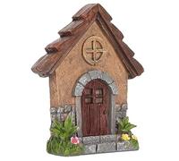 Qudinip Puerta de Jardín de Hadas, Encantadora Decoración en Miniatura Estilo Cabaña para Jardín, Hogar, Oficina, 4,9 Pulgadas de Alto