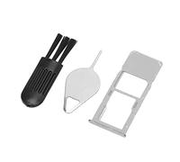 Qudinip Reemplazo del Soporte de la Bandeja de la Tarjeta SIM, Bandeja de Tarjeta SIM única Duradera para A51 A515U, Fácil Instalación, Incluye Pin de Expulsión y Cepillo (Plata)