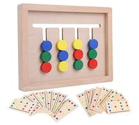 Qudinip Rompecabezas de Madera con Tobogán, Juguete Educativo, Combinación de Colores y Formas de Doble Cara para Niños de 3 Años en Adelante, 27,8x21,3 Cm (#1)