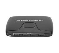 Qudinip Selector de Conmutador USB 2.0 de 4 Puertos, Diseño Compacto para Compartir 4 Dispositivos USB para Uso en Oficinas Pequeñas, Material ABS,6" X 2," X 0,7"