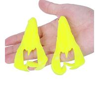 Qudinip Señuelo de Pesca Artificial, 2 uds., Gusano Suave de 90mm para Pesca en Agua Dulce, Amarillo Fluorescente, Verde Oscuro (4# Amarilla Fluorescente)