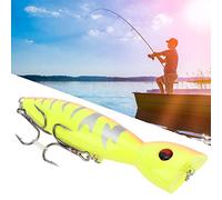 Qudinip Señuelos de Pesca Artificiales Realistas con Ojo de 3D para una Atracción Eficaz de Depredadores, Cebo Popper de Plástico de 14,2 Cm, 1 Unidad (Rosa)