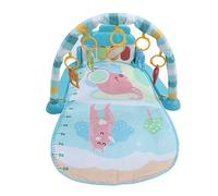 Qudinip Tapete de Juegos para Bebés, Tapete de Actividades para Bebés con Piano Ajustable para Entretenimiento Durante el Tiempo Boca Abajo, 72 X 40 X 47 Cm (Patrón de Elefante y Rinoceronte)