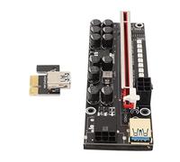 Qudinip Tarjeta Adaptadora PCIE Riser, Adaptador de 6 Pines para Minería GPU, Plug and Play, Compatible con Ranuras PCIE 1X 4X 8X 16X, Cable USB Negro de 60 Cm (Negra)