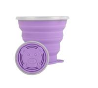 Qudinip Taza de Agua Plegable de Silicona con Correa de Mano, Diseño Compacto y Ligero para Acampar Al Aire, Senderismo, 270ml (270ml)