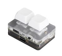 Qudinip Teclado de 2 Teclas, Mini Teclado Mecánico Macro Programable con Interruptor Azul y Luz RGB, para Juegos, Oficina, Control de Medios Musicales