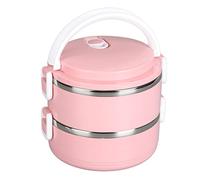 Qudinip Térmica, Contenedor Aislado Apilable para el Hogar y la Oficina, Comida Caliente de Acero Inoxidable 304 (Blanca Versión engrosada 304 (rosa nórdico))