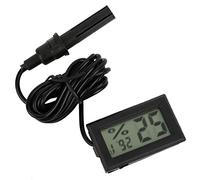 Qudinip Termómetro Digital LED Higrómetro Fácil Lectura Mini Medidor de Humedad para Uso Interior Blanco 1 Unidad (Negra)