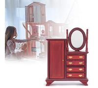 Qudinip Tocador de Madera en Miniatura para Decoración de Casa de Muñecas 1:12, Juego de Muebles para Sala de Estar, 1 Unidad (Modelo de vestidor)