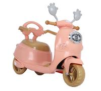 Qudinip Triciclo de Motocicleta Eléctrica para Niños y Niñas, Coche de Juguete de 3 Ruedas Seguro y Estable con Música Luces, Regalo Ideal para Niños, Diseño de Plástico Duradero (Rosa)