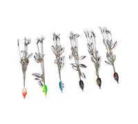 Qudinip Umbrella Rigs 6 Piezas con Cuchillas Brillantes y 5 Brazos para Señuelos de Pesca de Lubina y Plataforma de Cebo, Acero Duradero, 8 Cuchillas para un Rendimiento óptimo