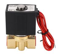 Qudinip Válvula Solenoide Eléctrica Diseño Duradero Normalmente Cerrado Válvula de Aire y Agua de Apertura Rápida para la Industria Química Todo el Material de Cobre (CC 24 V)