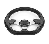 Qudinip Volante Universal para Automóvil de 320 Mm, Marco de Aluminio Liviano, Estilo de Fibra de Carbono de Cuero PVC, con Botón de Bocina, para la Mayoría de los Automóviles