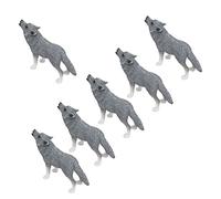Qudinip Wolf Figuritas de Juguete, Juego de 6 Modelos Realistas de Lobo ártico para Juegos Educativos y Colección, PVC, 10x7cm