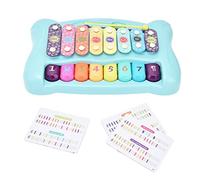 Qudinip Xilófono de Piano para bebé, Instrumentos Educativos Multicolores para Niños Pequeños, 8 Tonos Hechos de ABS (Azul)