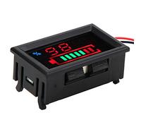 Qudinip YB27VE Medidor de Voltaje de Batería Pantalla LED de Alta Definición Mini Probador para Automóviles Motocicletas Bancos de Energía ABS 1 X (ácido de plomo 12V)