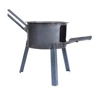 qudkdhs Estufa Rural de Hierro Fundido Espesado, portátil, Desmontable, de carbón o leña, Multifuncional, sin Humo, para Acampar en Interiores y Exteriores, 25 cm de diámetro.