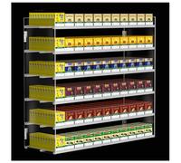 qudkdhs Expositor de Cigarrillos de Varios Niveles, Expositor automático de acrílico Transparente para Cigarrillos, Vitrina para supermercado, 6 Niveles, 11 columnas