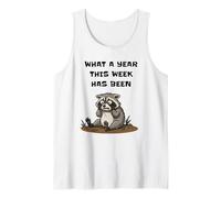 Qué año Esta Semana ha Sido Estresado Mapache Camiseta sin Mangas