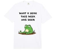 Qué año Esta Semana ha Sido una Rana cansada Comfort Colors Adult Heavyweight T-Shirt