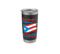 Qué Bonita Bandera Puerto Rico Pride Design Vaso térmico de acero inoxidable de doble pared