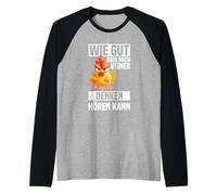Qué bueno que nadie me oiga pensar puede oír el dicho de pollo Camiseta Manga Raglan