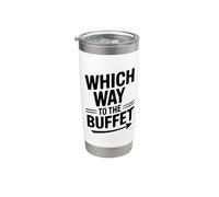 Qué camino al buffet amante de la comida divertida Vaso térmico de acero inoxidable de doble pared