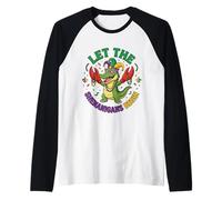 Que comiencen Las travesuras cocodrilo de Mardi Gras Camiseta Manga Raglan
