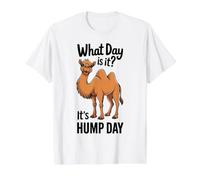 Qué día es Joroba días Camello Happy Humpday Miércoles Camiseta gráfica económica, Hombre, Blanco, L