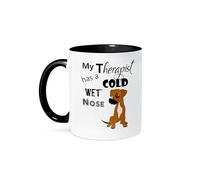 ¡Qué Divertido! Mi Terapeuta Tiene Un Perro Mestizo De Bóxer Rescatado Con La Nariz Fría Y Húmeda. Taza Elegante Taza De Café Único Mug Para Cappuccino Escuela Hogar 330Ml